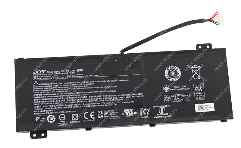 АКБ для ноутбука Б/У Acer (AP18E8M) оригинальная / 15.4V, 3733mAh / Nitro 5 AN515-43 черная