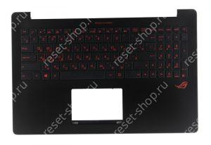 Клавиатура для ноутбука Б/У ASUS N501JW ROG топкейс черный, клавиши черные, с подсветкой