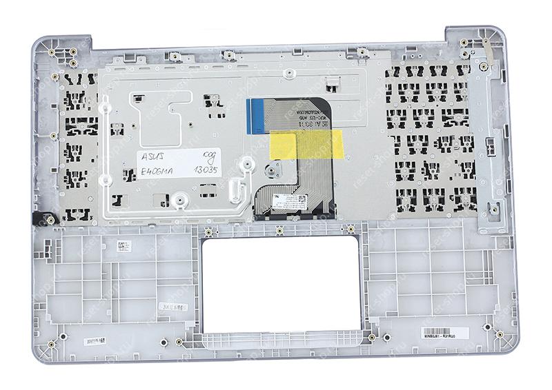 Клавиатура для ноутбука ASUS E406MA топкейс сиреневый, клавиши черные