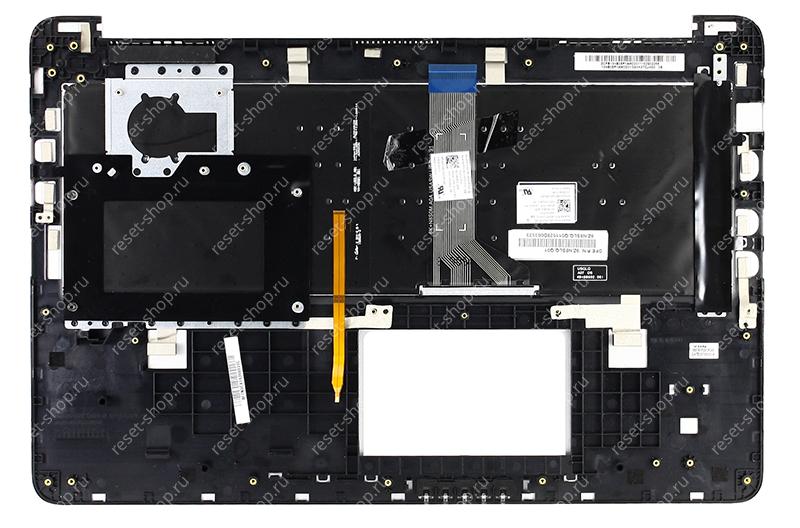 Клавиатура для ноутбука Б/У ASUS K501L топкейс светло-серый, клавиши черные, с подсветкой