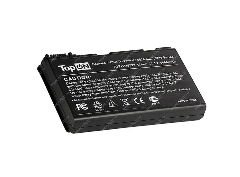 АКБ для ноутбука Acer (AS09C71) TopON / 11.1V, 4400mAh / Extensa 5220 черная