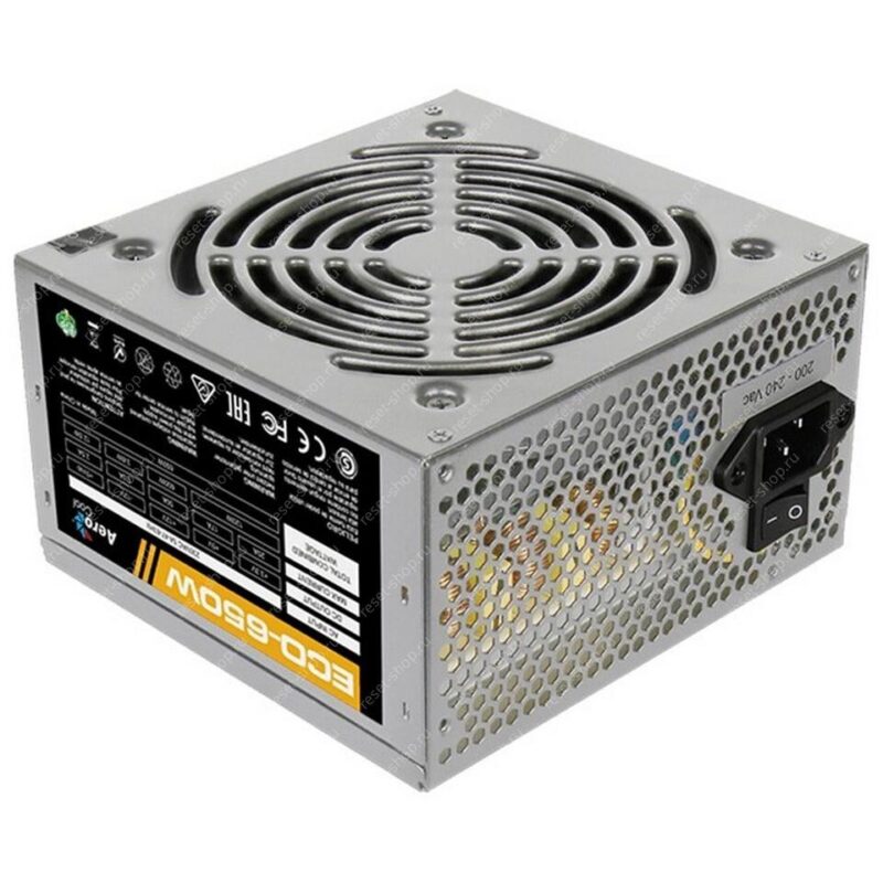 Блок питания 650Вт AeroCool ECO-650 20 + 4 pin, 4+4 pin CPU, 6+2 pin PCI-E, 4 x SATA