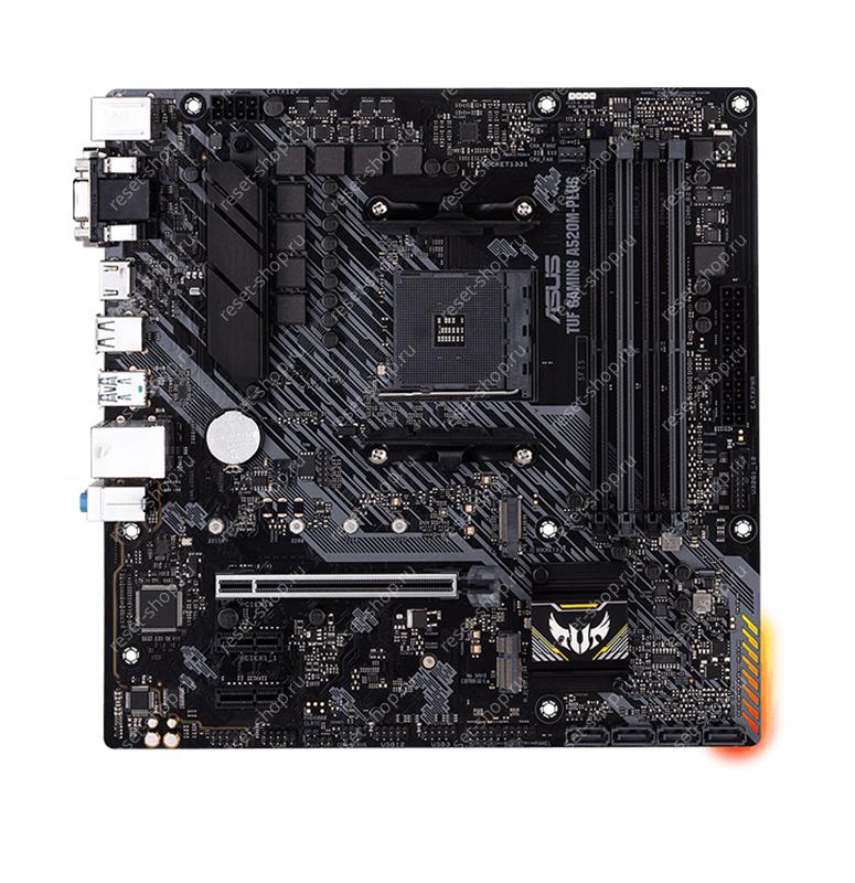 Сист.плата Б/У sAM4 ASUS TUF GAMING A520M-PLUS 4xDDR4, 4xSATA, 7xUSB, VGA, DVI, HDMI, PCI-E16, mATX