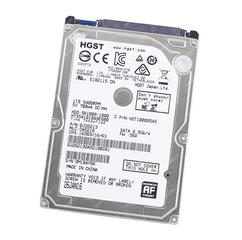 Жесткий диск 2.5" SATA2 1 Тб HGST 5400 об/мин 8 Мб / HTS541010A9E680/DA5218