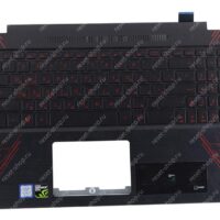 Клавиатура для ноутбука Б/У ASUS X570DD топкейс черный с красным, клавиши черные с подсветкой