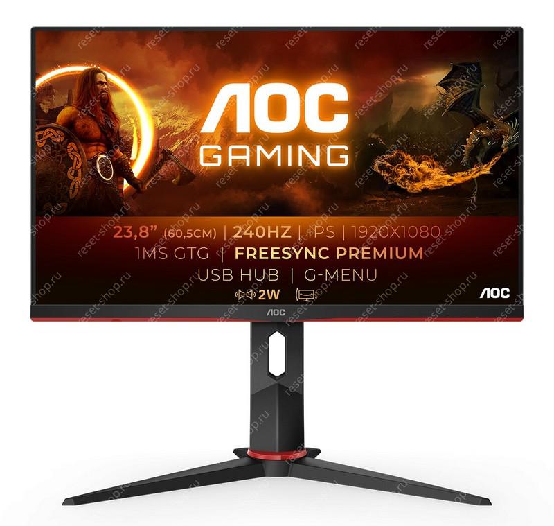Монитор 23.8" AOC 24G2ZU/BK 1920x1080@240 Гц IPS 0.5 мс 80М:1 350 Кд/м2, 2xHDMI,DP черный УЦЕНКА
