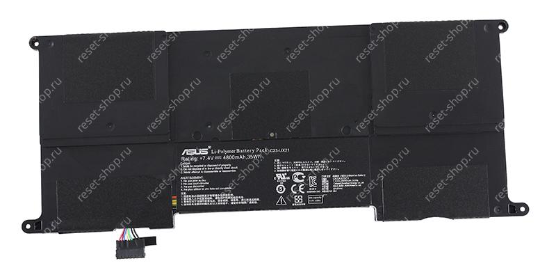 АКБ для ноутбука ASUS (C23-UX21) ORIGINAL / 7.4V, 4800mAh / Zenbook UX21A, UX21E черная