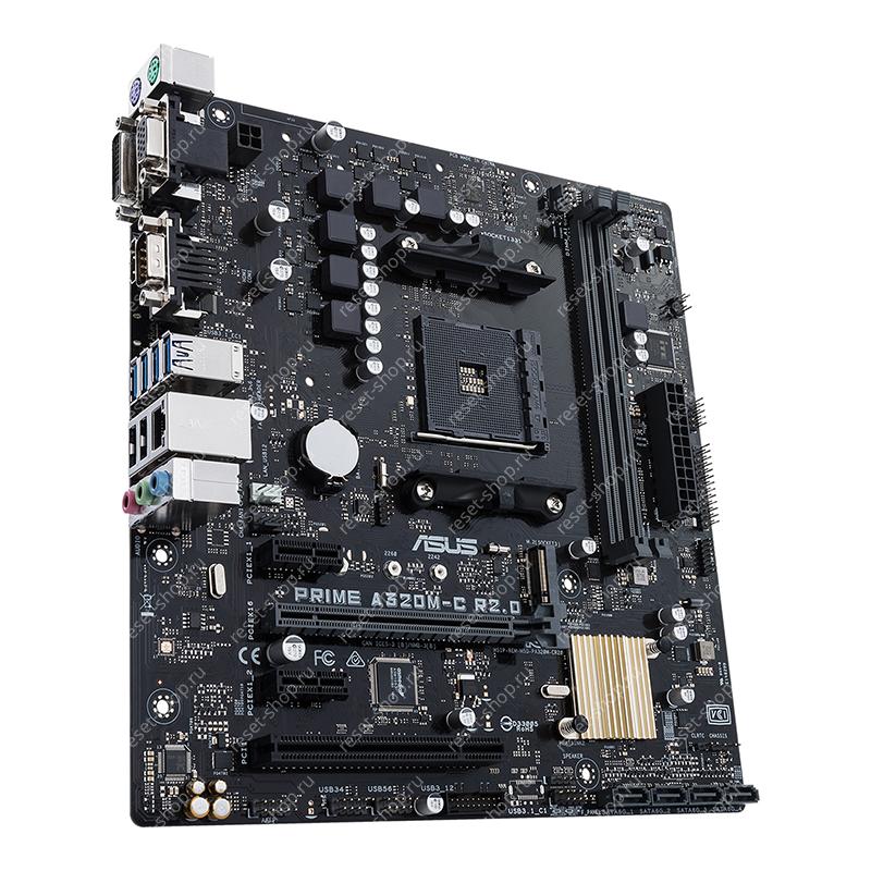 Сист.плата Б/У sAM4 ASUS PRIME A320M-C R2.0 2xDDR4, 6xUSB, 4xSATA, PCI-Ex16, VGA, HDMI, DVI-D, mATX