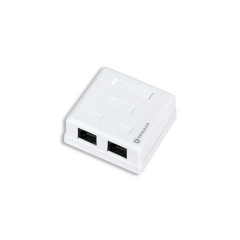 Розетка коммутационная настенная KRAULER 110IDC cat.5e UTP 2 порта RJ45(8P8C)