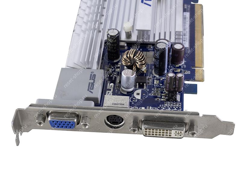 Видеокарта Б/У PCIeX GeForce 7200 GS ASUS (128Мб DDR2 64bit) DVI-I, VGA, TV-out