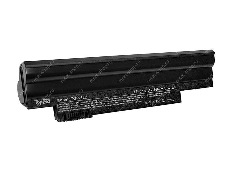 АКБ для ноутбука Acer (AL10B31) TopON / 11.1V, 4400mAh / Aspire One 522, 722, D255 черная
