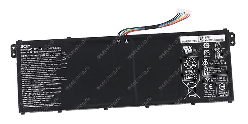 АКБ для ноутбука Acer (AC14B13J) оригинальная / 11.4V, 3220mAh / Aspire ES1-111 ES1-131 черная