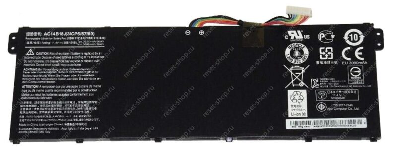 АКБ для ноутбука Б/У Acer (AC14B18J) оригинальная / 11.31V, 3246mAh / Aspire E3-111 черная
