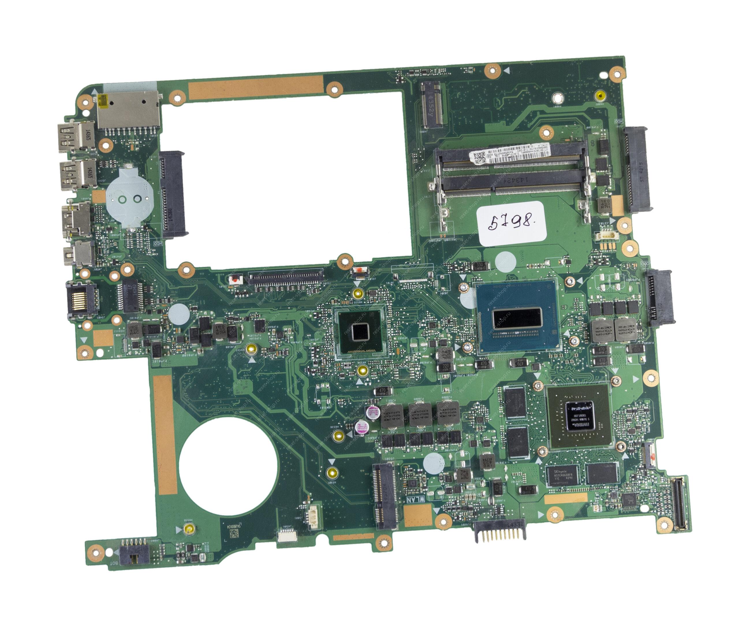 Мат.плата ASUS N751JK rev. 2.0 неисправная на запчасти ДОНОР