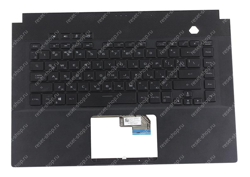 Клавиатура для ноутбука Б/У ASUS GU502GV топкейс черный, клавиши черные, без тачпада