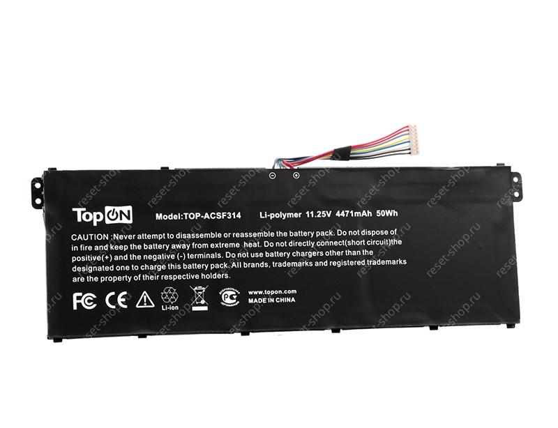 АКБ для ноутбука Acer (AP18C8K) TopON / 11.25V, 4471mAh / Aspire A315-42 черная