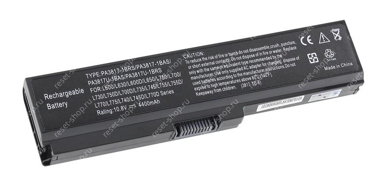 АКБ для ноутбука Toshiba (PA3634U-1BRS) / 10.8V, 4400 mAh / Portege M800, Satellite A660 черная OEM