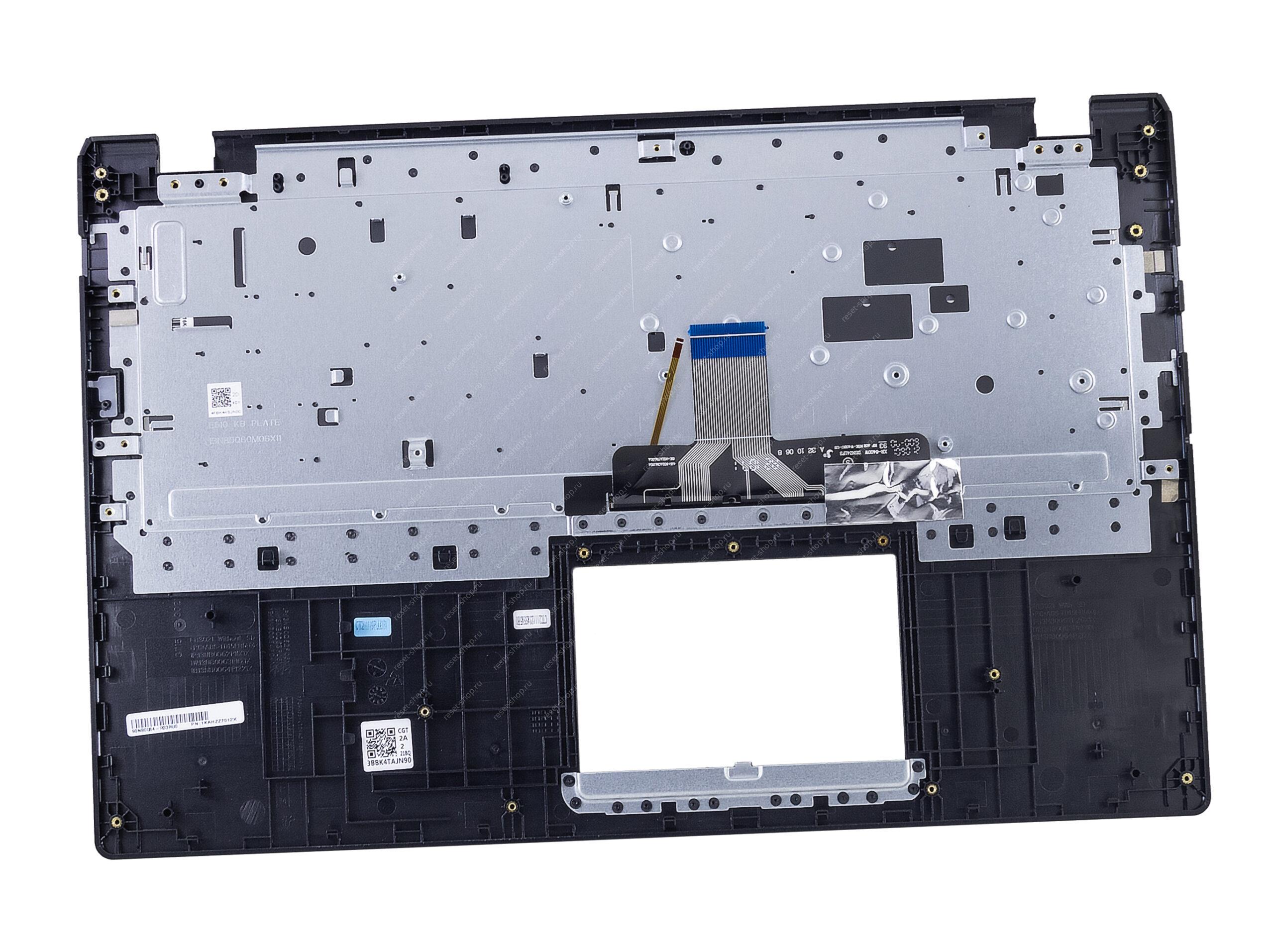 Клавиатура для ноутбука ASUS E510MA топкейс черный, клавиши черные, с подсветкой