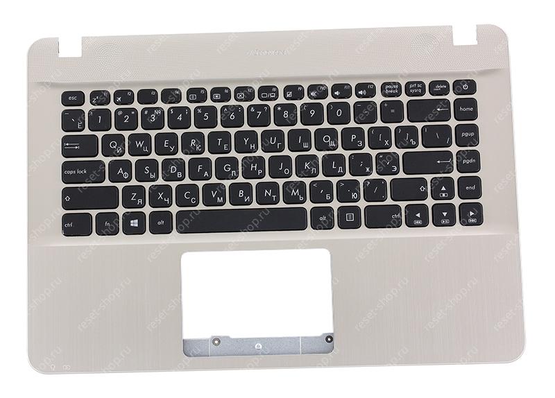 Клавиатура для ноутбука ASUS X441BA топкейс золотистый, клавиши черные