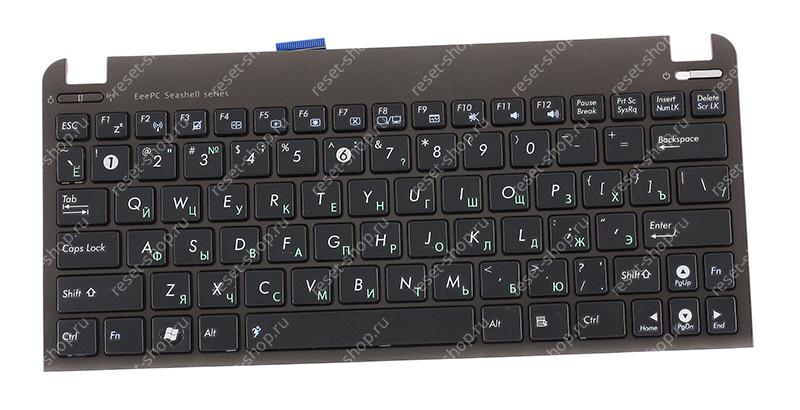 Клавиатура для ноутбука ASUS EEE PC 1015 черная с коричневой рамкой