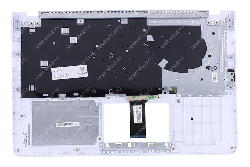 Клавиатура для ноутбука ASUS X530UN топкейс золотистый, клавиши серебристые с подсветкой