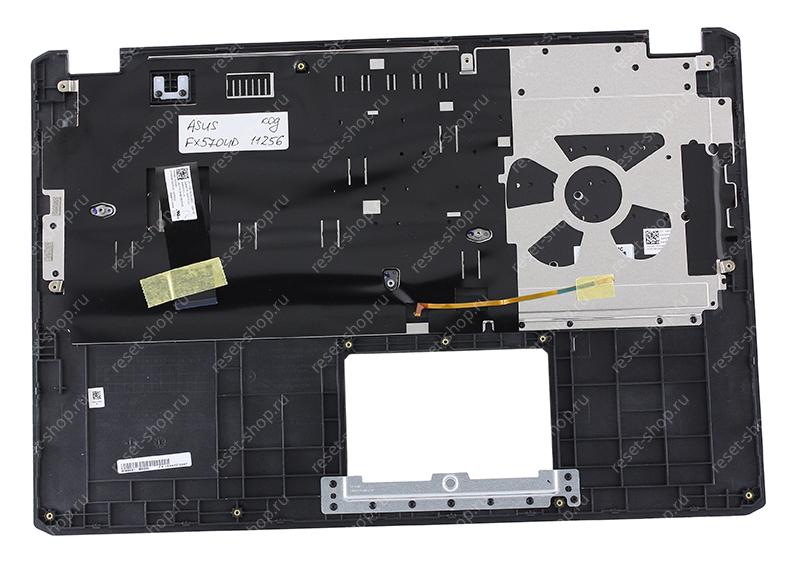 Клавиатура для ноутбука ASUS FX570UD топкейс черный, клавиши черные с подсветкой