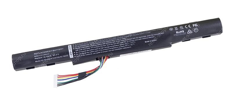 АКБ для ноутбука Acer (AL15A32) / 14.4V, 2600mAh / Aspire E5-573G черная OEM