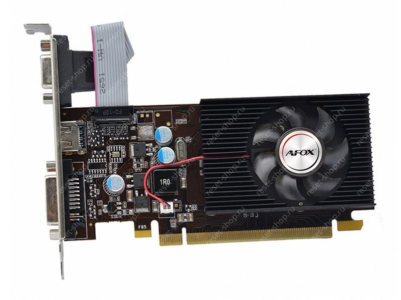 Видеокарта PCIeX AFOX GeForce G210 (1Гб GDDR2 64-бит) DVI-I, HDMI, VGA
