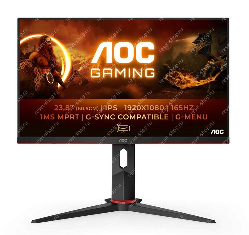 Монитор 23.8" AOC 24G2SP/BK 1920x1080@165 Гц IPS 1 мс 80М:1 300 Кд/м2, 2xHDMI,DP,VGA черный ДЕФЕКТ