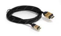 Кабель HDMI  mini-HDMI (соединительный, 1.8 метра, 24K GOLD) старндарта 1.4 KRAULER черный