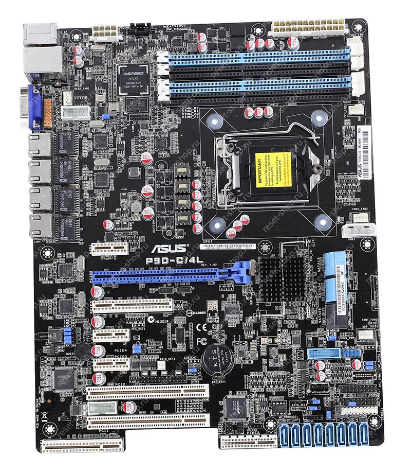 Материнская плата S1150 ASUS P9D-C/4L 4xDDR3,14xSATA,VGA, 3xUSB, PS/2, ATX / OEM гарантия 3 мес