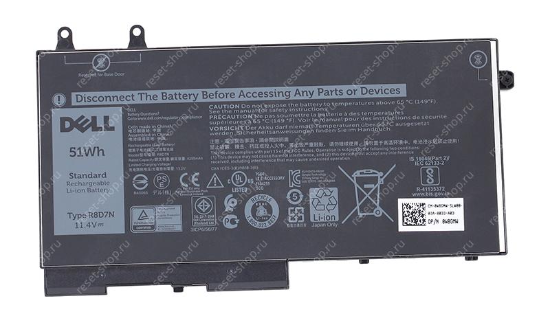 АКБ для ноутбука Dell (R8D7N) оригинальная / 11.4V, 4255mAh / Latitude 5500 черная