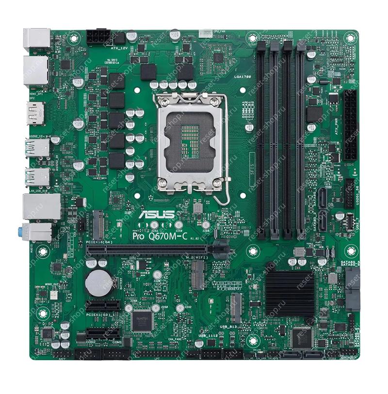 Сист.плата Б/У s1700 ASUS PRO Q670M-C-CSM 4xDDR5, 6xSATA, 6xUSB, PCI-E16х, mATX дефект