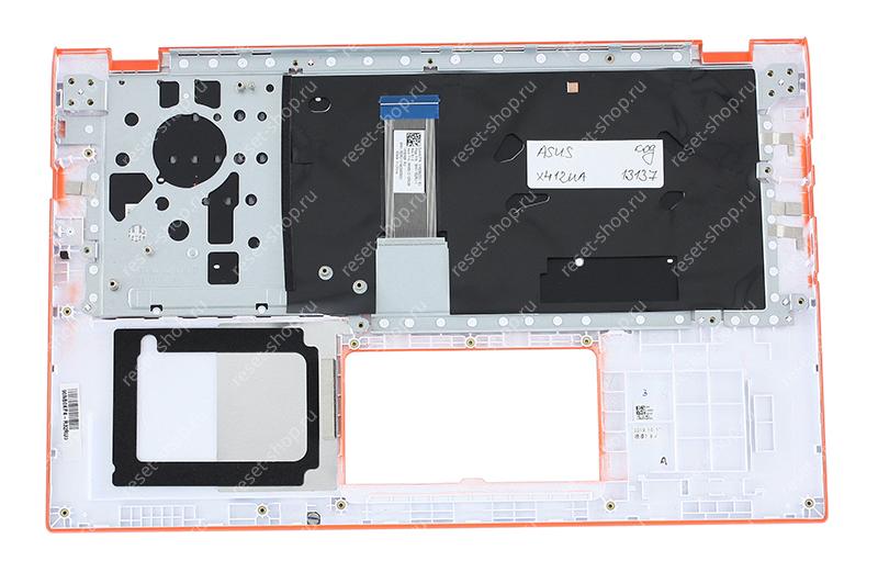 Клавиатура для ноутбука ASUS X412UA топкейс красный, клавиши черные, без тачпада