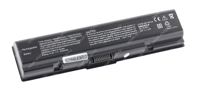 АКБ для ноутбука Toshiba (PA3534U-1BRS) / 10.8V, 5200mAh / A200, A300, A350 черная