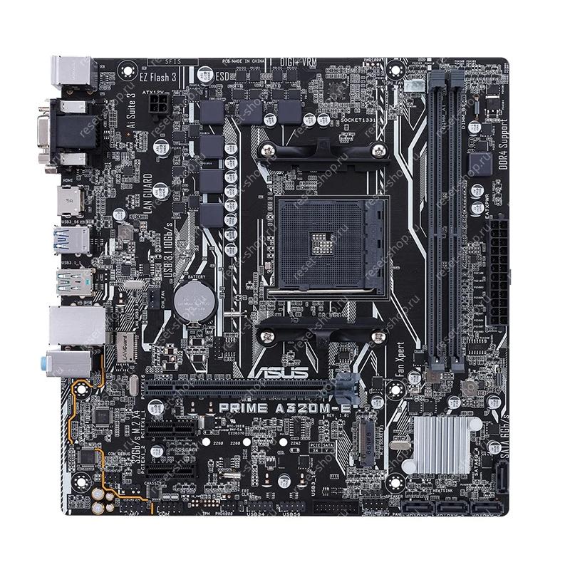 Сист.плата Б/У sAM4 ASUS PRIME A320M-E 2xDDR4, 6xUSB, 4xSATA, PCIE-16, VGA, DVI-D, HDMI, mATX