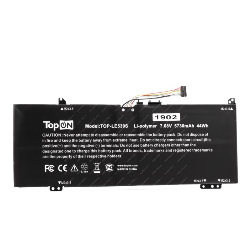 АКБ для ноутбука Lenovo (L17C4PB0) TopON / 7.68V, 5730mAh / IdeaPad 530S-14IKB черная