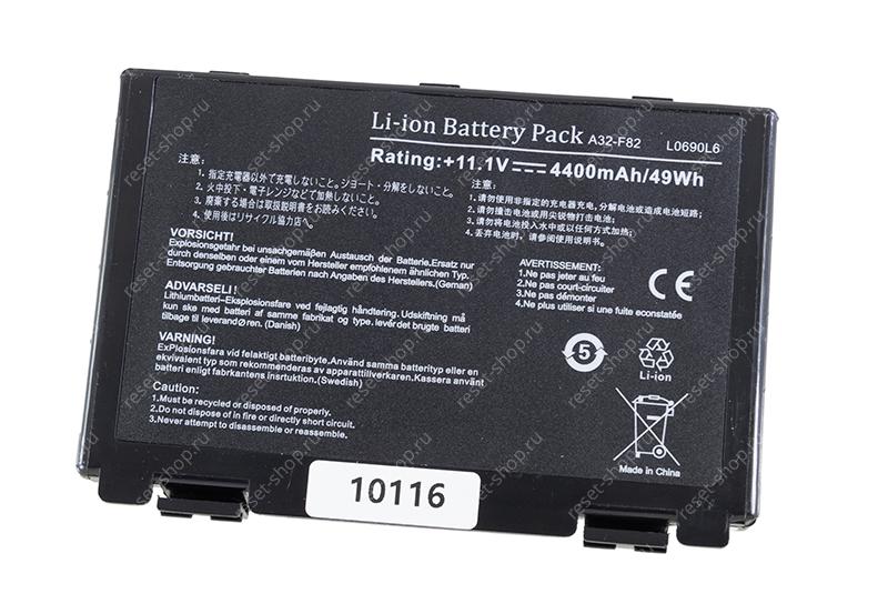 АКБ для ноутбука ASUS (A32-F82) / 11.1V, 4400mAh / K40 черная