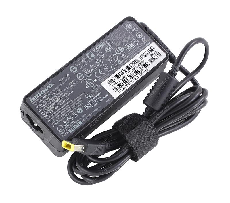 Блок питания для ноутбука Lenovo 20V/3.25A (прямоугольный штекер с иглой) оригинальный