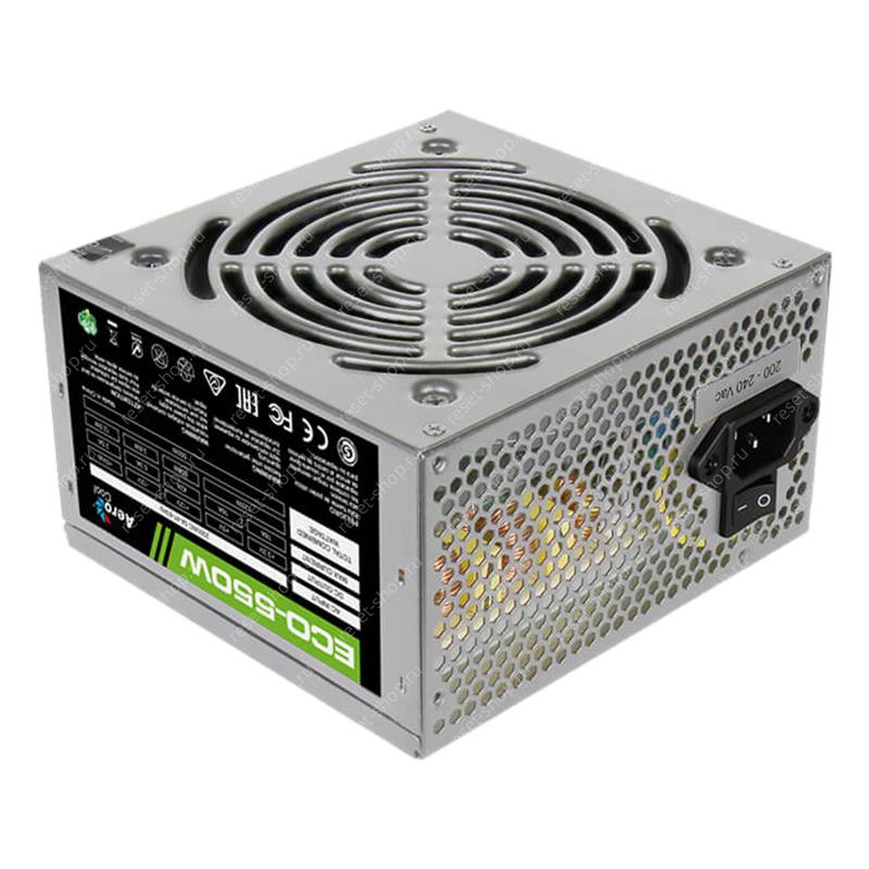 Блок питания 550Вт AeroCool ECO-550 20 + 4 pin, 4+4 pin CPU, 6+2 pin PCI-E, 4 x SATA