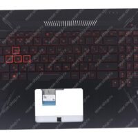 Клавиатура для ноутбука ASUS FX505GE топкейс черный, клавиши черные с подсветкой 4 pin