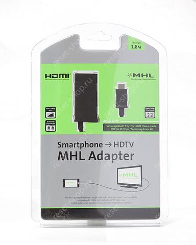 Кабель-переходник KRAULER microUSB(M)+HDMI(F) - MHL, длина 0.1м