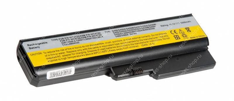 АКБ для ноутбука Lenovo (L08L6C02) / 11.1V, 5200mAh / B460, G430, G450, G550 черная