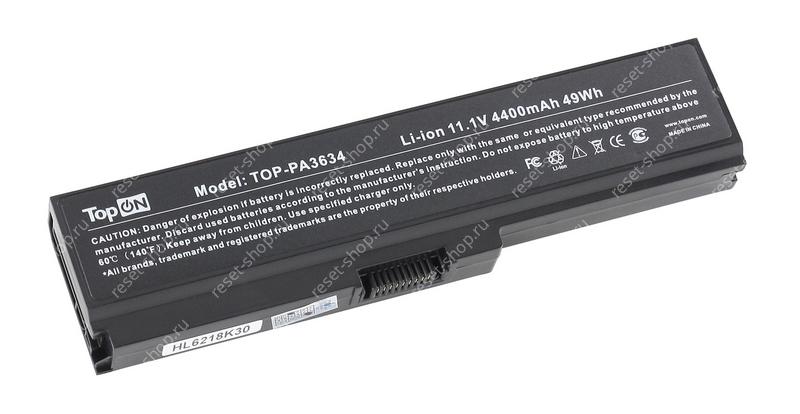 АКБ для ноутбука Toshiba (PA3634U-1BRS) TopON / 10.8V, 4400 mAh / Satellite A660 черная