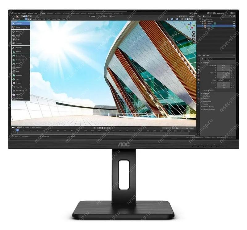 Монитор Б/У 23.8" AOC 24P2Q 1920х1080@75Гц IPS 4 мс 50М:1 300 Кд/м2, VGA,DVI,HDMI,DP черный ДЕФЕКТ