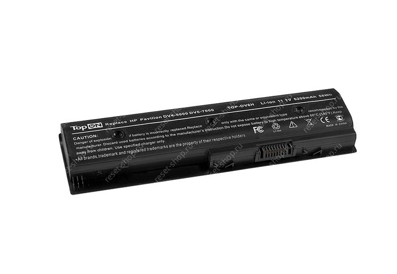 АКБ для ноутбука HP (HSTNN-LB3P) TopON / 11.1V, 5200mAh / Pavilion M6-1000 DV6-7000 черная