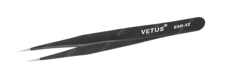 Пинцет VETUS ESD-12 прямой стальной ORIGINAL