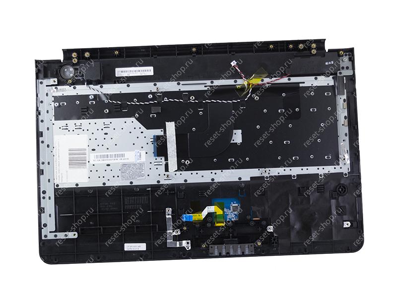 Клавиатура для ноутбука Samsung RC510 топкейс темно-серый, клавиши черные, с тачпадом