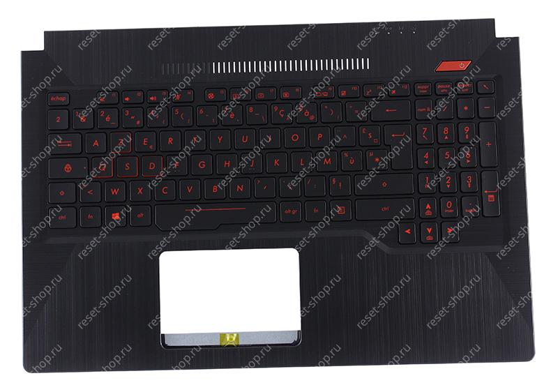 Клавиатура для ноутбука ASUS FX503VD топкейс черный, клавиши черные ФРАНЦУЗСКАЯ