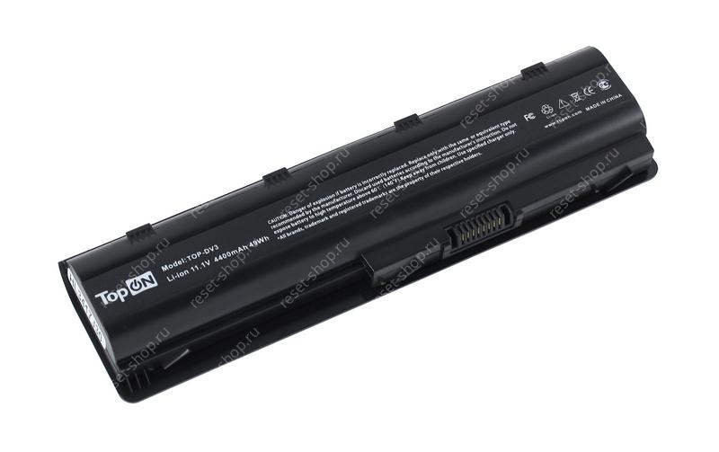 АКБ для ноутбука HP (HSTNN-Q62C) TopON / 11.1V, 4400mAh / Compaq CQ42, CQ62 черная